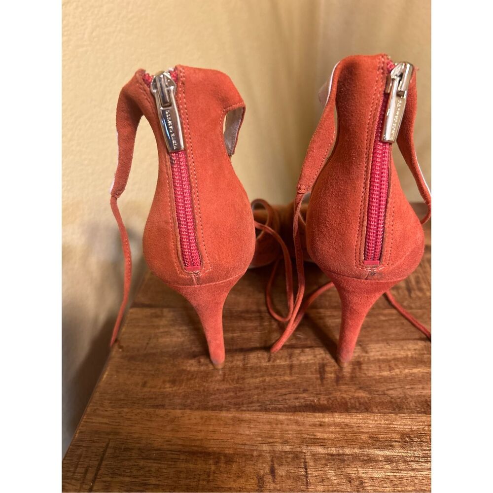 Vince Camuto suede orangish/red heels - Picture 3 of 5